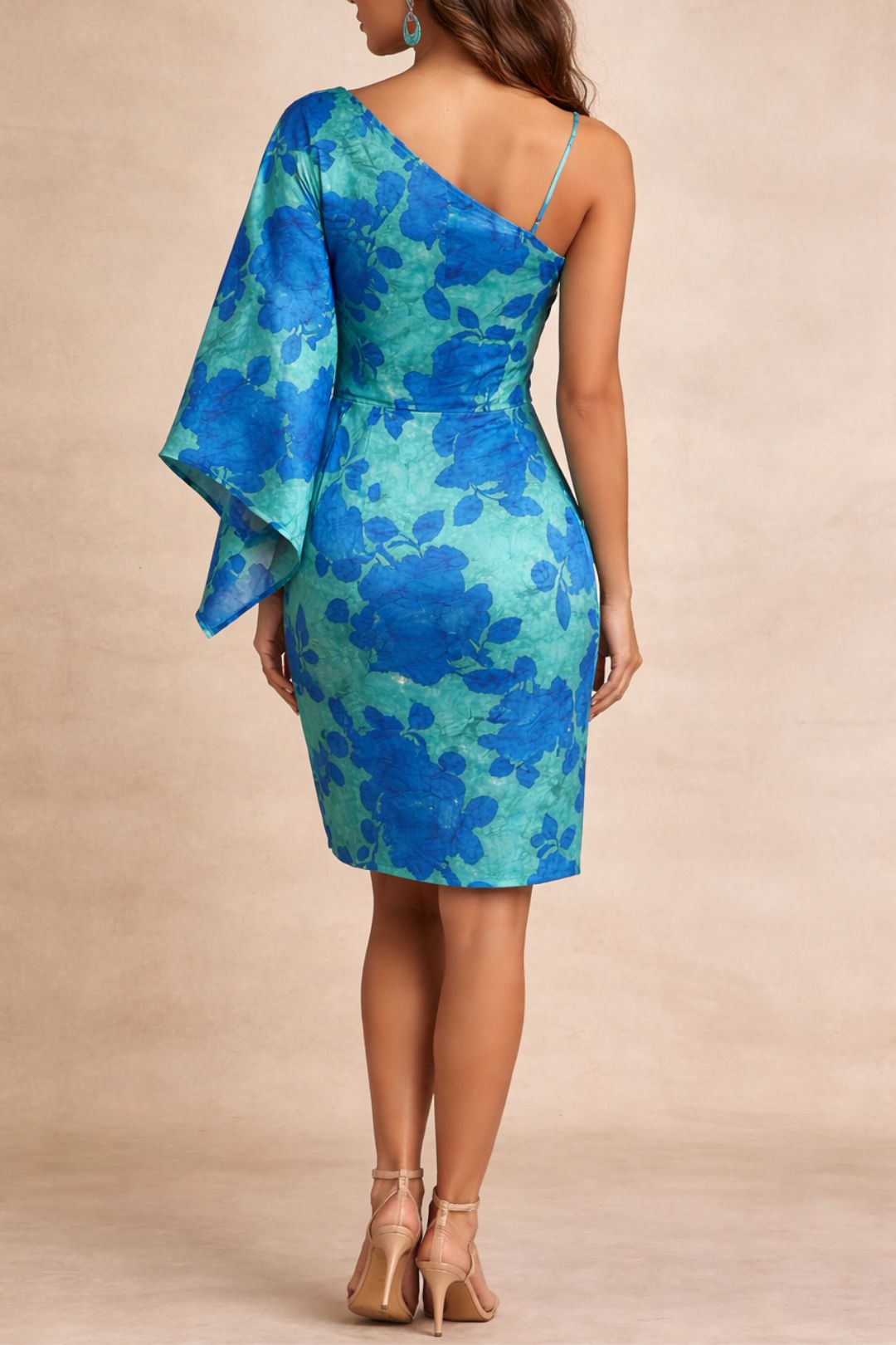 dress hire party GUESS Eco Blue Floral Sadie Mini Dress
