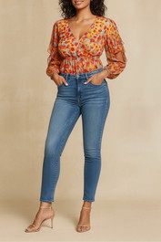 Dress Hire Party GUESSLong Sleeve Saskika Drapy Top