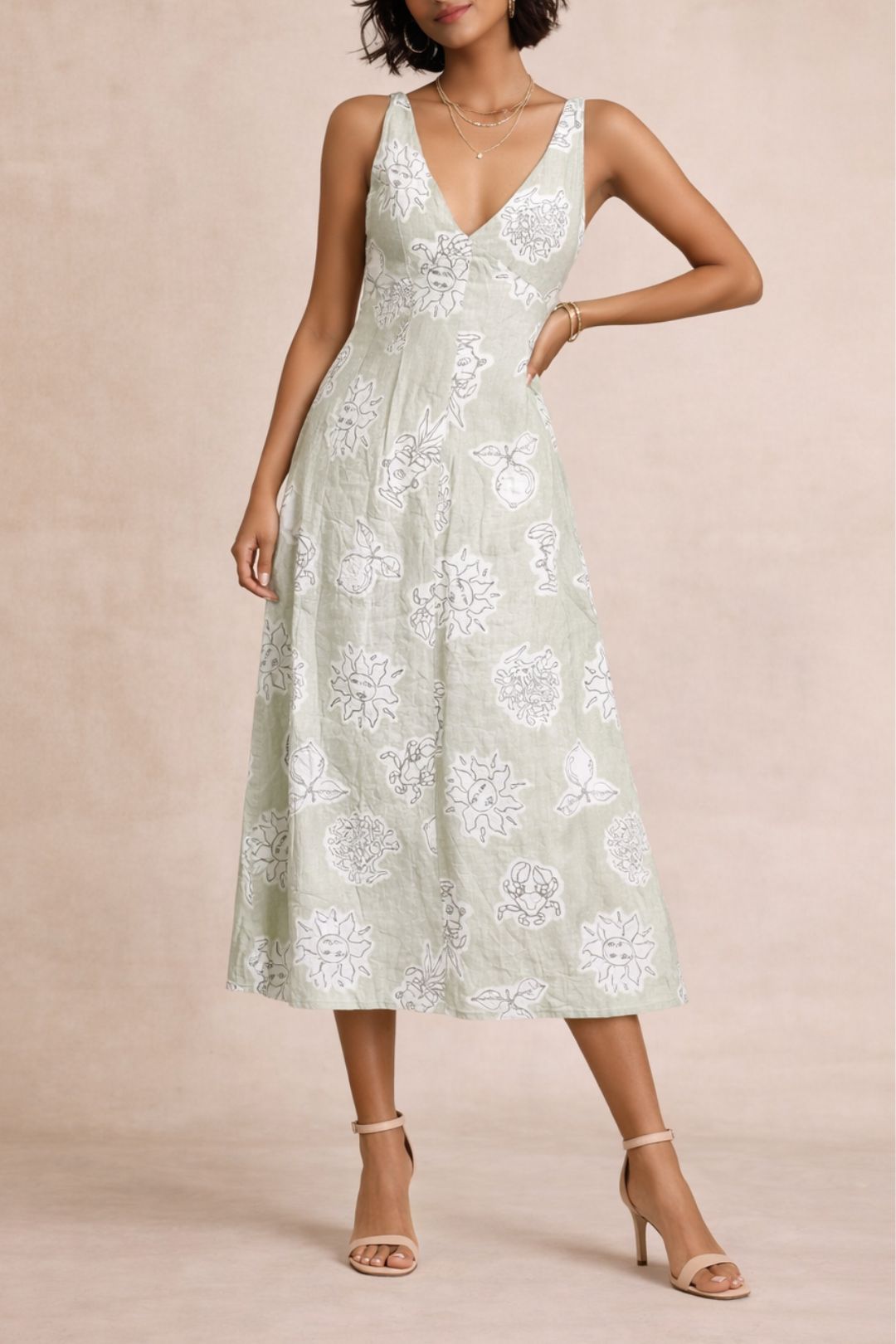 dress hire party Kinga Csilla Sleeveless Santorini Green Dress