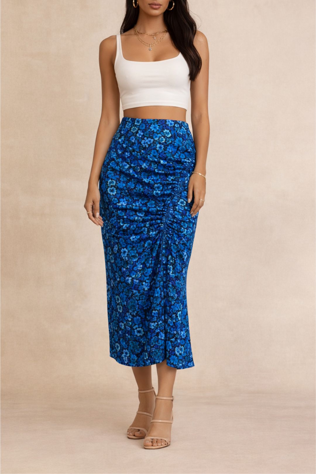 Dress Hire Party Lulu And Rose Elyna Ruched Midi Skirt