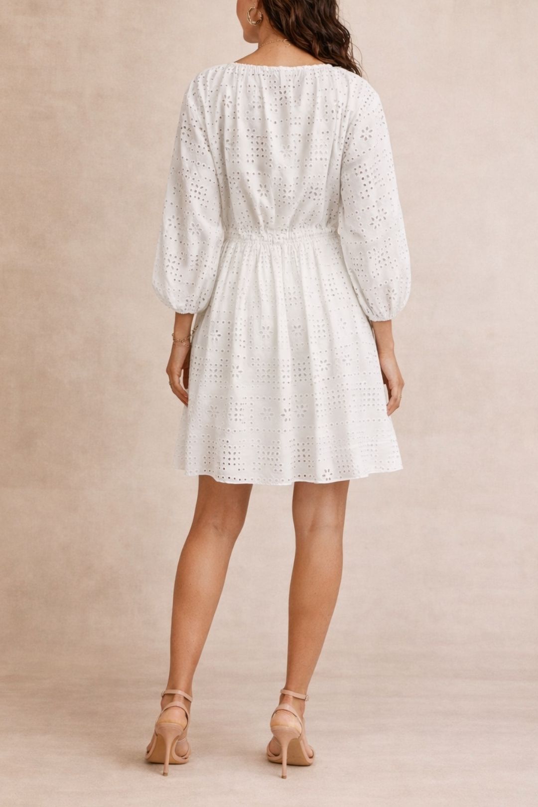 Dress Hire Party MATTEAU	Crochet Broderie Mini Dress White