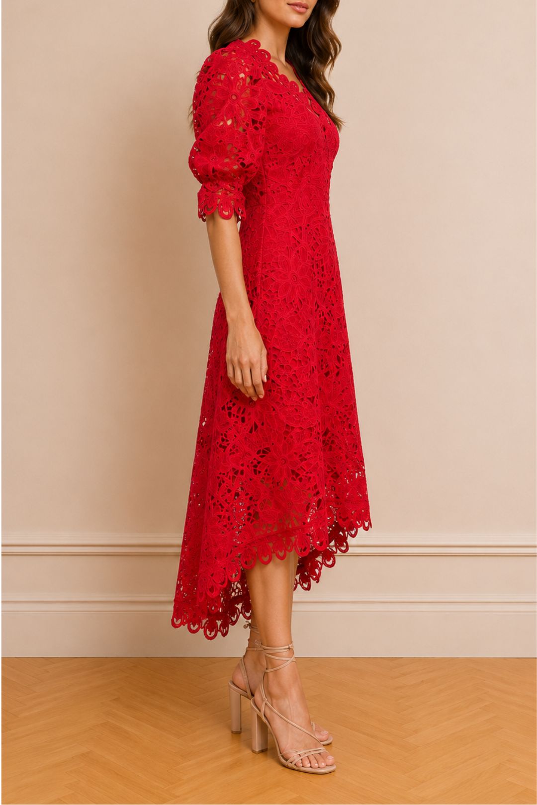 Dress Hire Party Moss and Spy Macgraw Short Sleeve Dress Red
