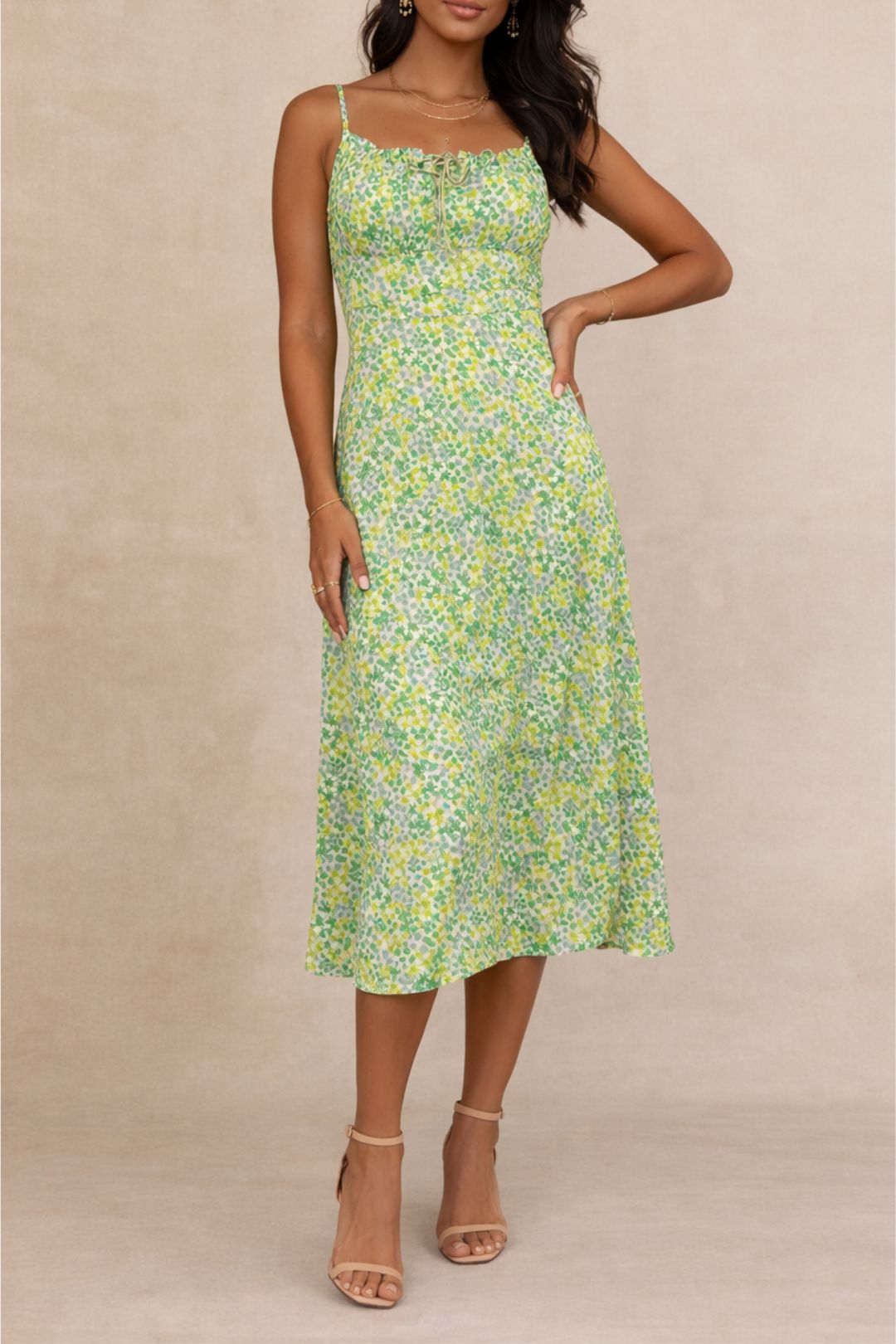 Dress Hire Party Neon & Nylon	Neozippa Strap Calf Dress Green