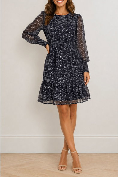 black and white polka dot dress halloween costume RENTAL black contrast that’s come 24.11NRD Recreating a Vintage Find: Length:Petite