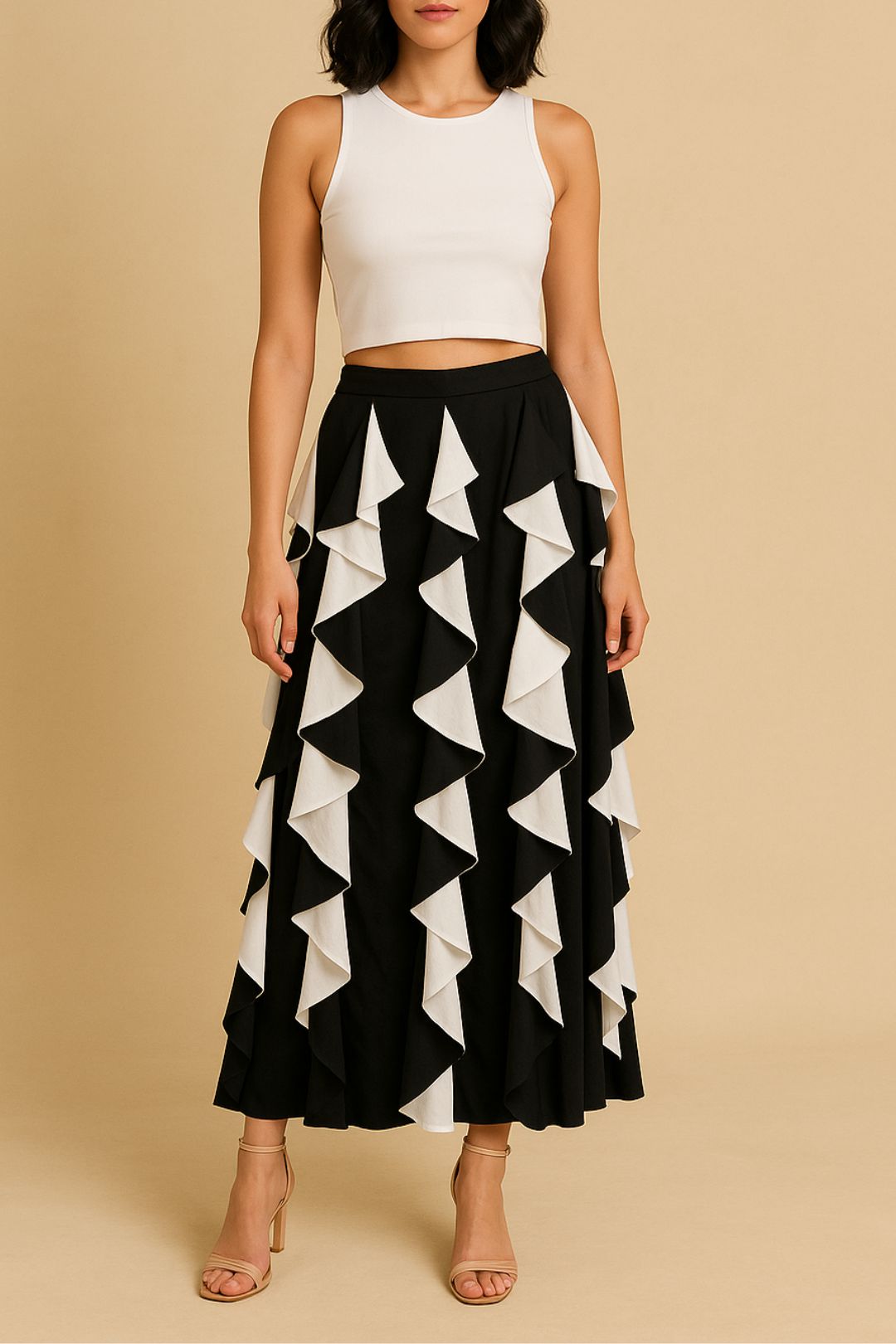 sass and bide black and white dress Always & Forever Ruffle Skirt Womens dresses