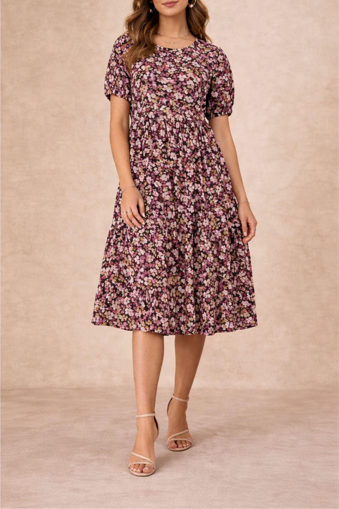 Dress Hire Party Vero Moda VM Bonnie Dress Coffee Bean Knee length