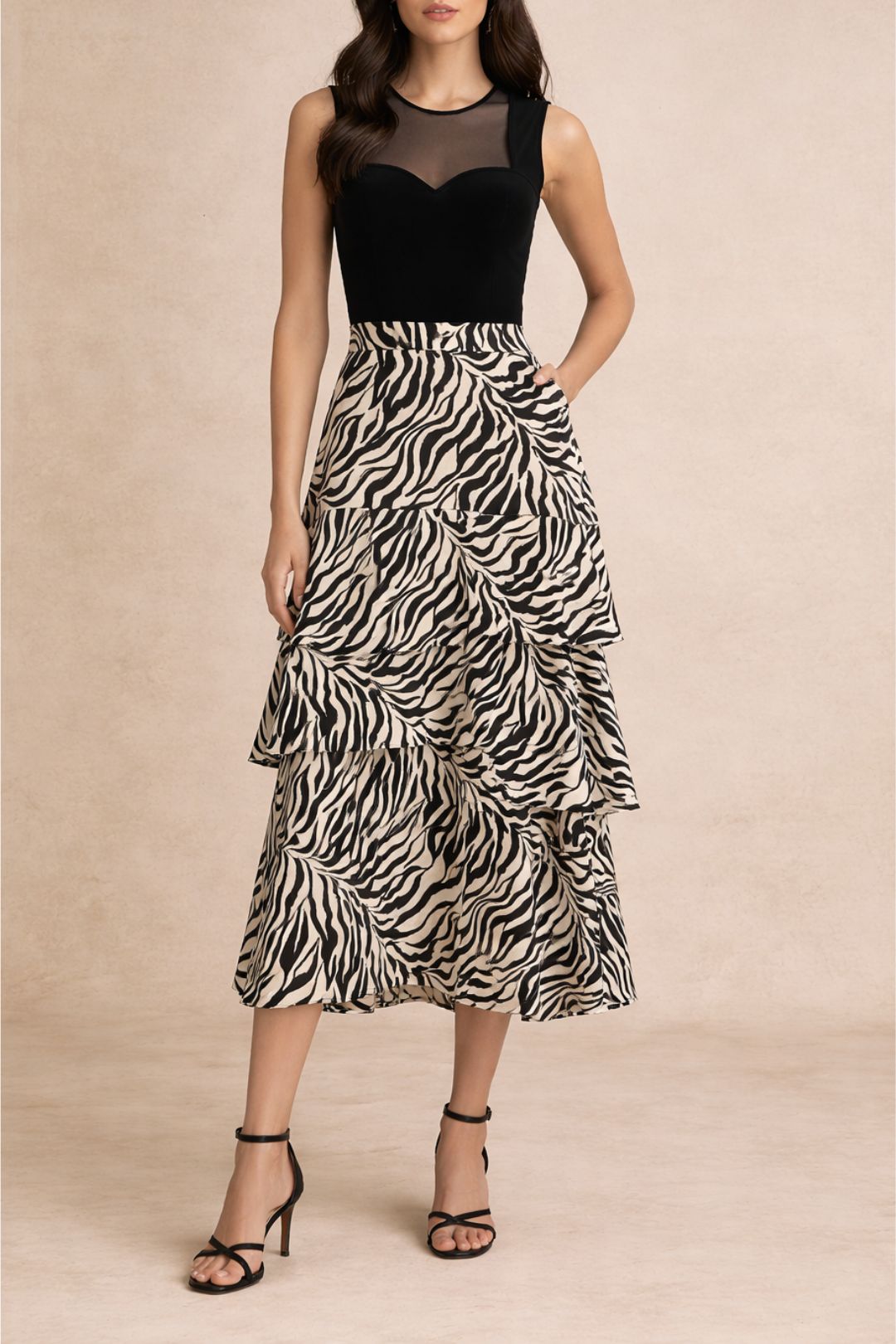 Dress hire party Veronika Maine  Sweetheart Patterned Top