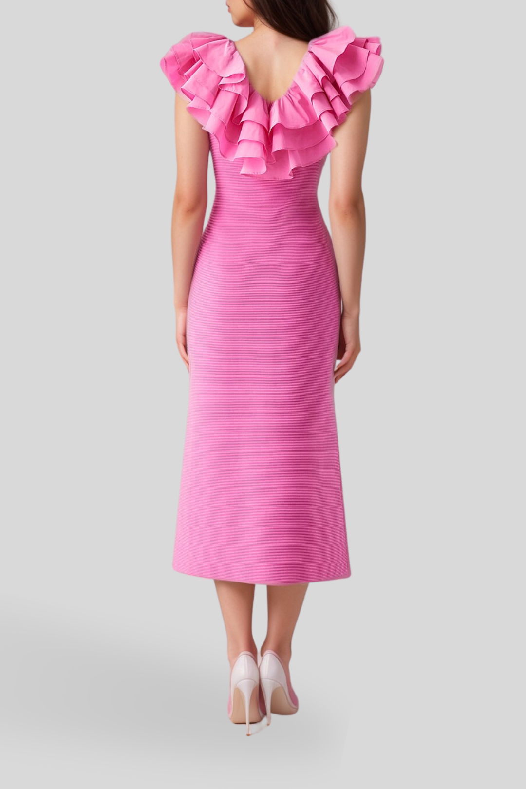 Dress hire spring races aje Transcendent Ruffle Midi Dress.
