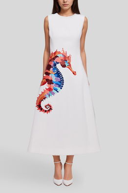 Hire Cleo Sleeveless Embroidery Midi Dress | LEO LIN | GlamCorner