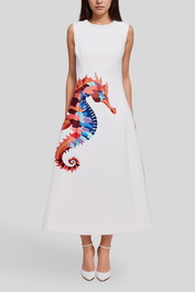 Dress Hire Races LEO LIN - Cleo Sleeveless Embroidery Midi Dress