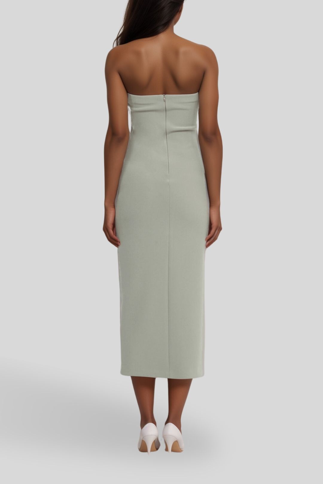 slim fit dress slacks The Dreamer Asym Dress in Sage main image 0