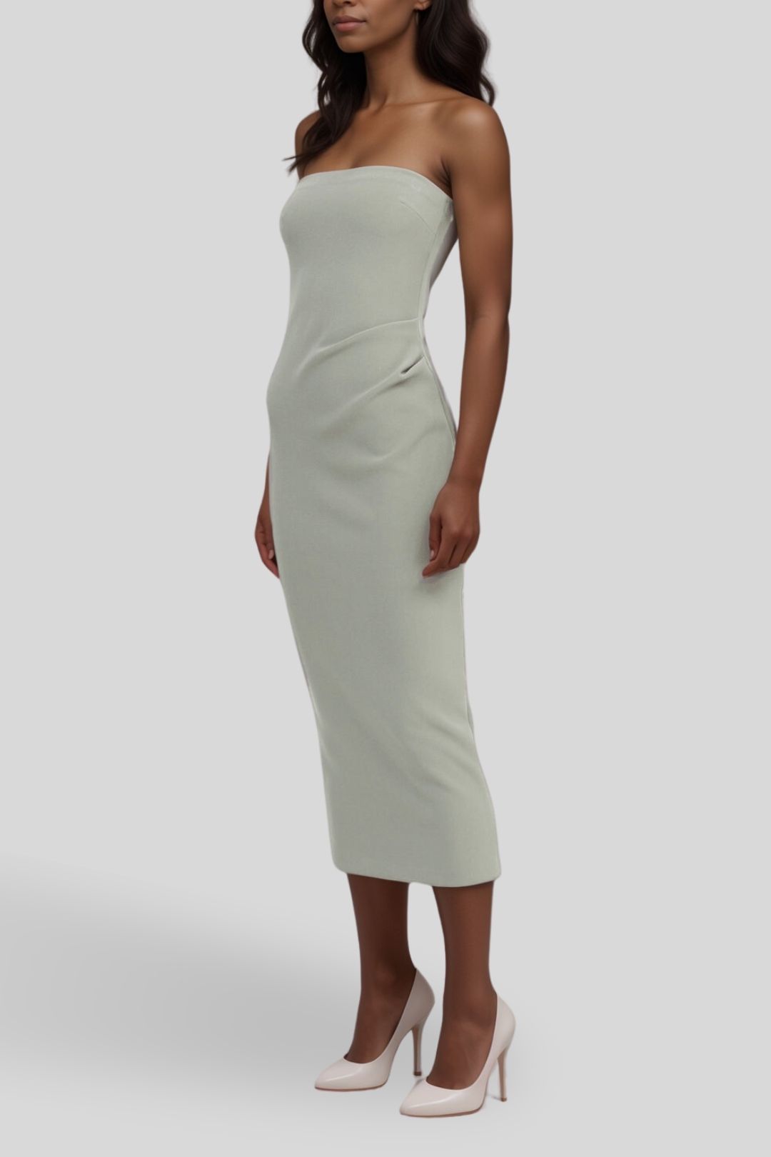 Dress Hire  Evening Bec and Bridge - Be Mine Strapless Midi Dress - Sage