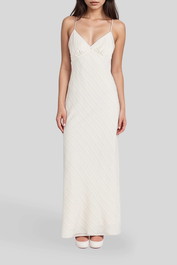 dress hire wedding guest Dissh Loz Cream Slip Midi Dress