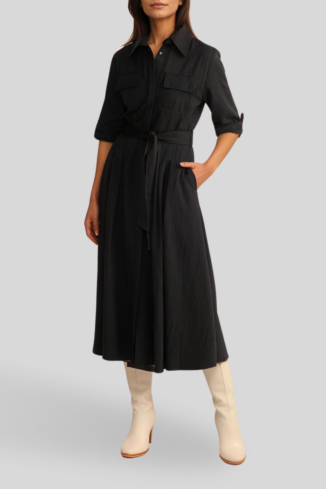 Dress Hire Work Event brave + true	Rossellini 3/4 Sleeve Dress
