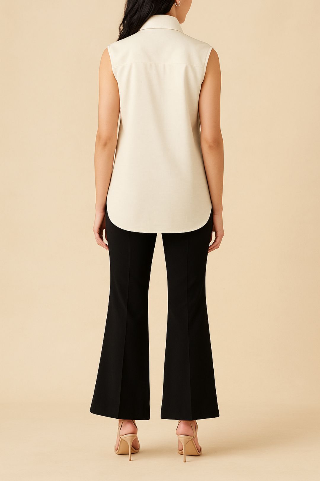 Dress Hire Work event C&M Camilla And Marc  Acadia Houndstooth Sleeveless Shirt Cream 