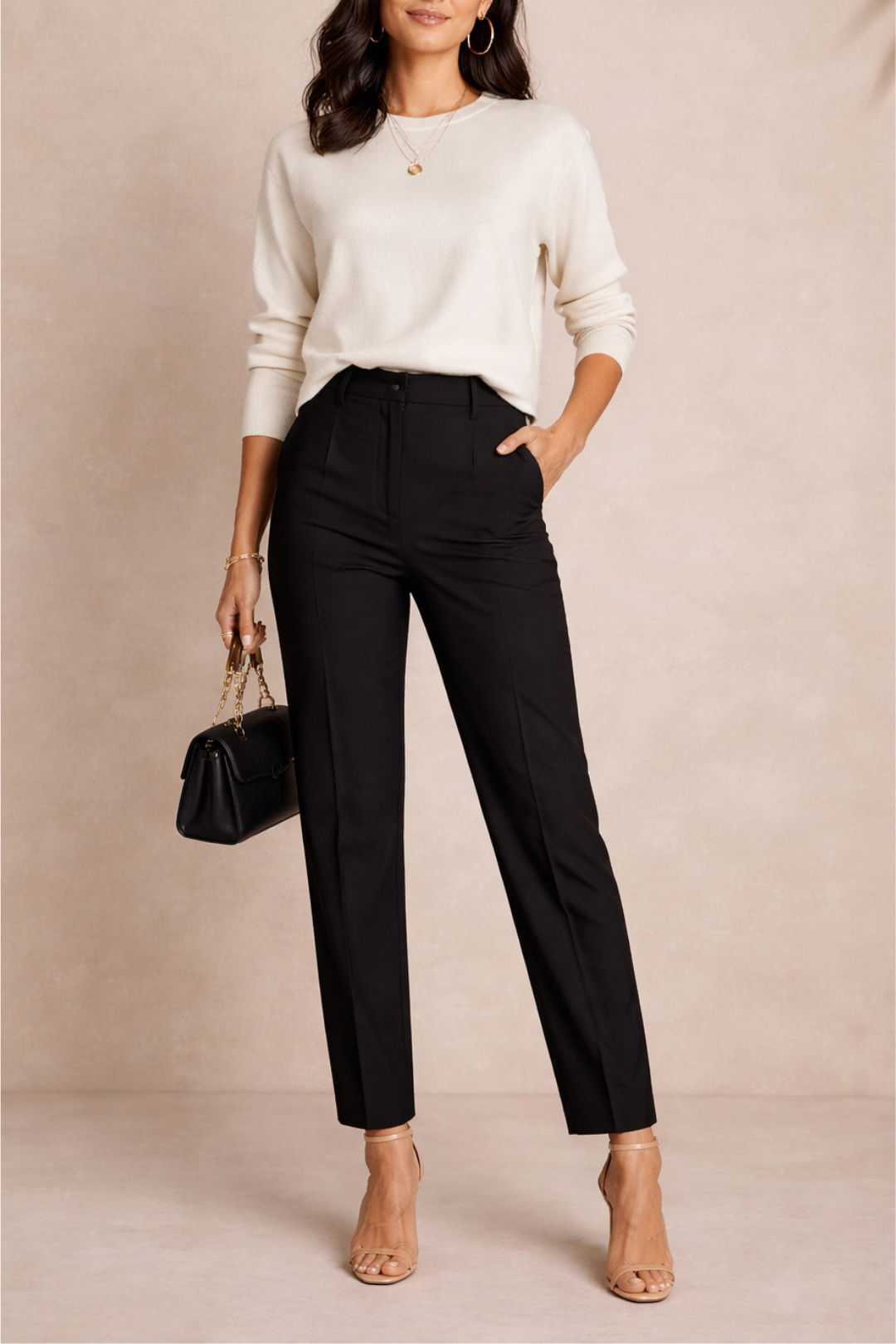 Dress Hire Work Event CUE Knit Crew Neck Sweater