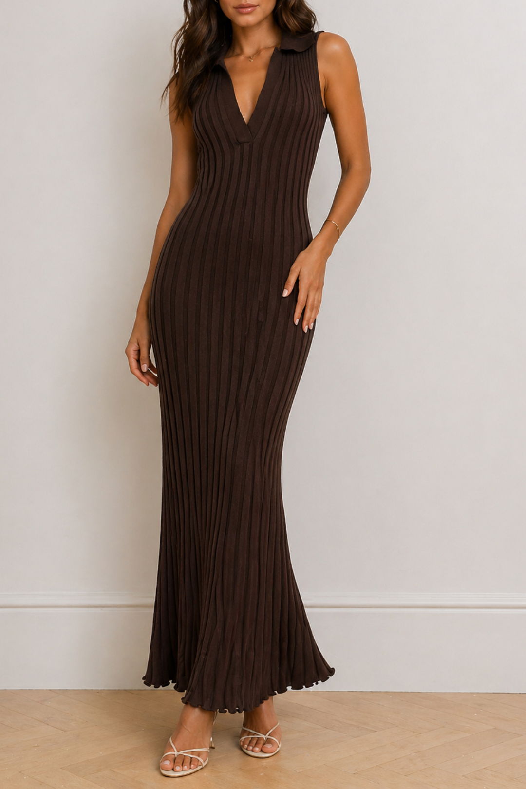 Dress Hire Work Event Dissh Hal Choc Midi Dress Sleeveless