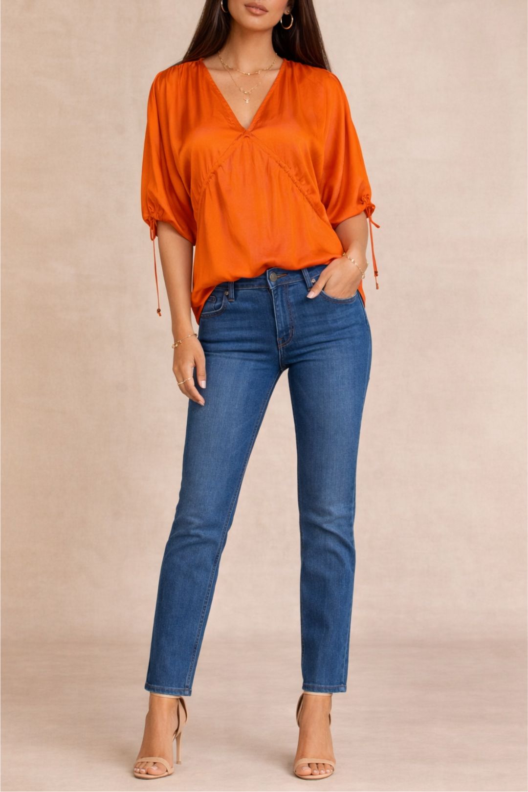 Dress Hire Work Event Sass and BideRock It Like A Star Top Orange