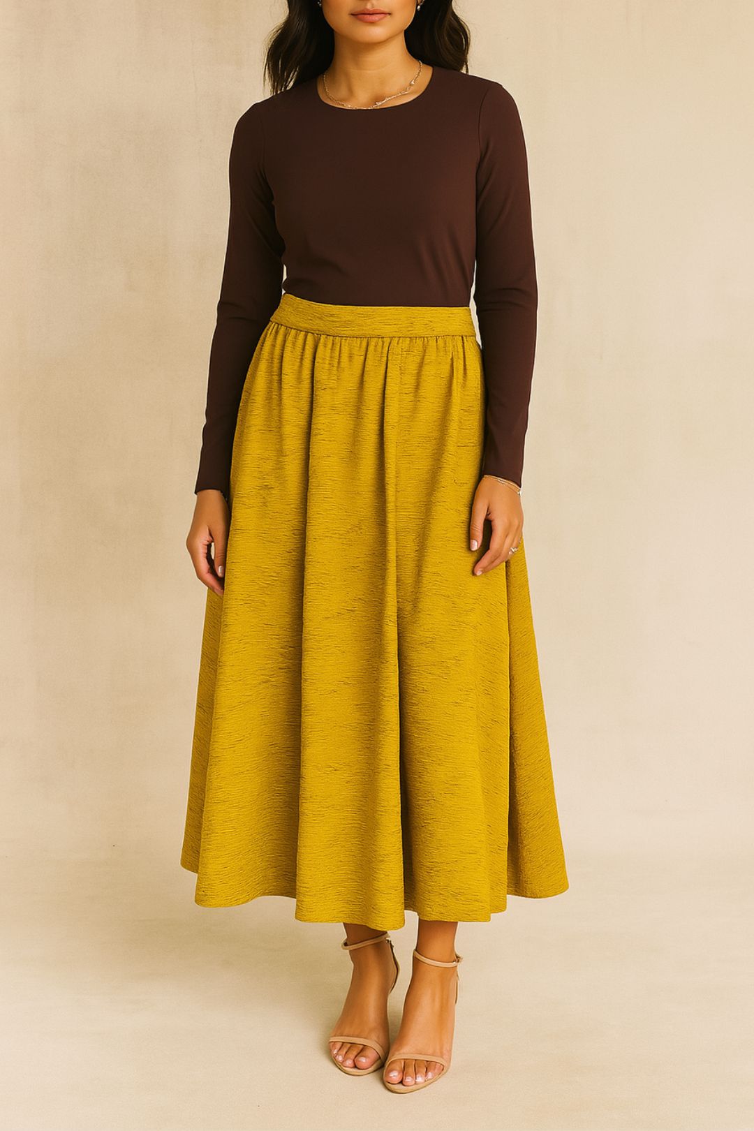 Dress Hire Work Event Veronika Maine	Crinkle Jacquard Midi Skirt