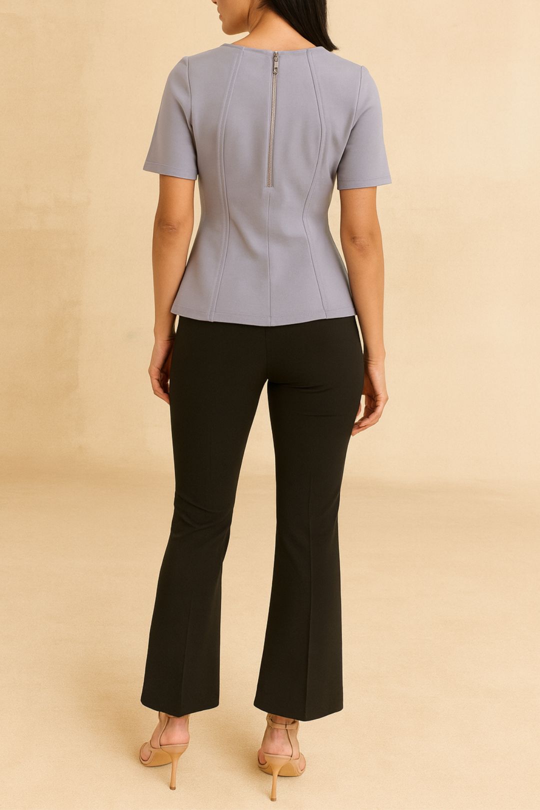 Dress Hire Work event Veronika MaineStructure Flare Top Grey