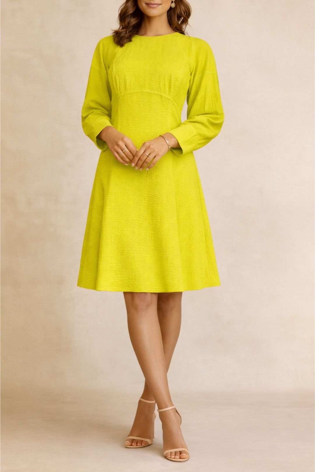 Dress Hire Work function CUE Rounded Sleeve Dress.