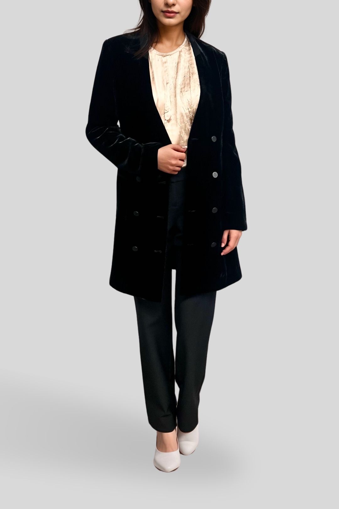 Dress Hire Work event Cue Velvet Long Sleeve Jacket