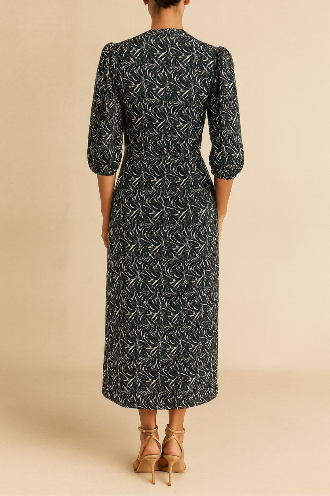 Dress Hire Work function CUE	Monochrome Midi Dress Print