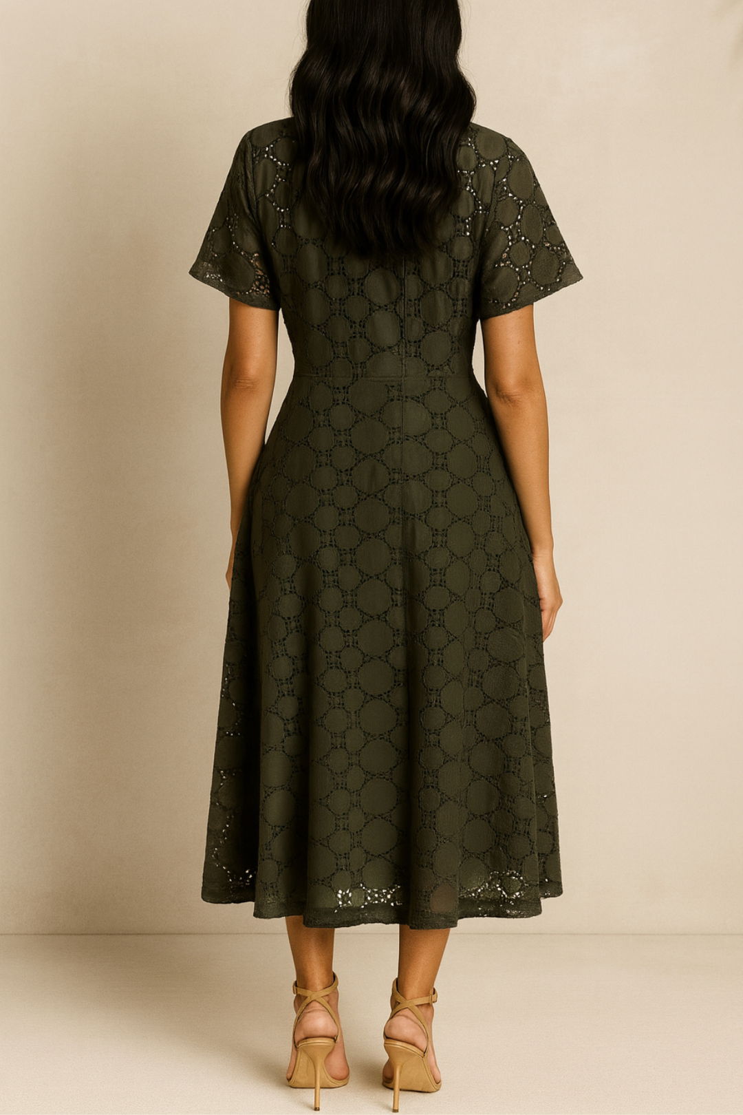 dress hire work event David Lawrence	Wrap Dress in Khaki