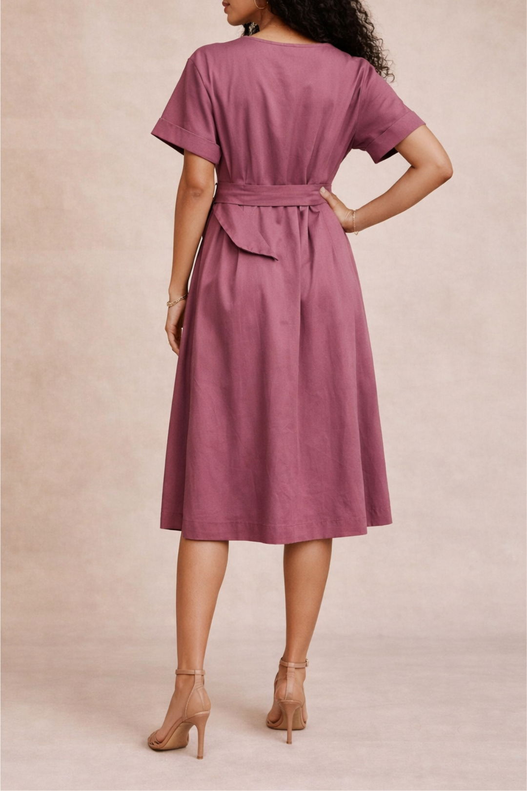 Dress Hire Work Function David Lawrence	Short Sleeve Midi Dress Belted