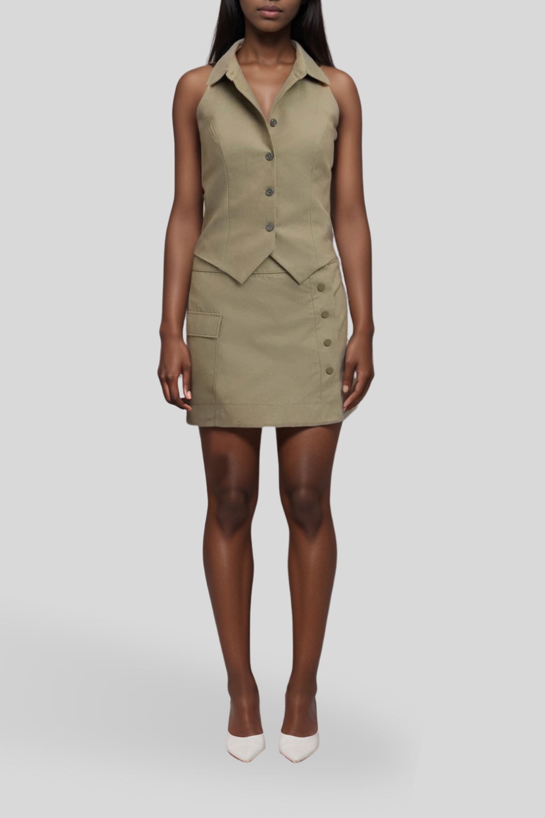 Dress Hire Work Function Kookai Willa Vest - Seaweed