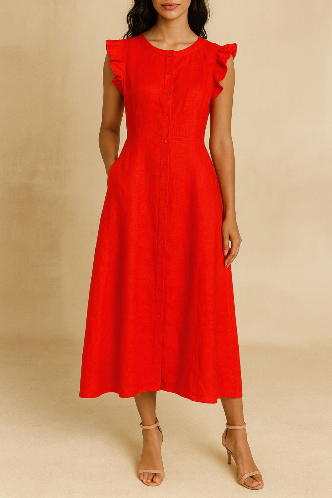 dress hire daytime event marcs Aviva Pure Linen Dress