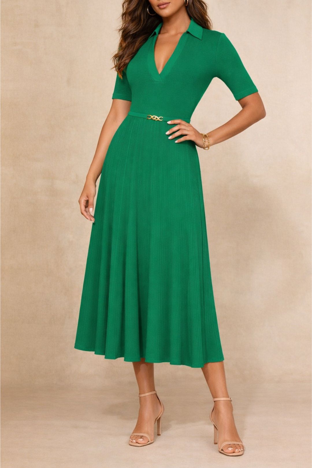 Rent Addie Knit Dress in Golf Green | Rebecca Vallance | GlamCorner