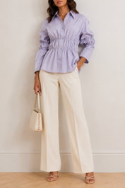 Dress Hire Work Function Scarlet & Sam Scrunched Shirt - Purple ls