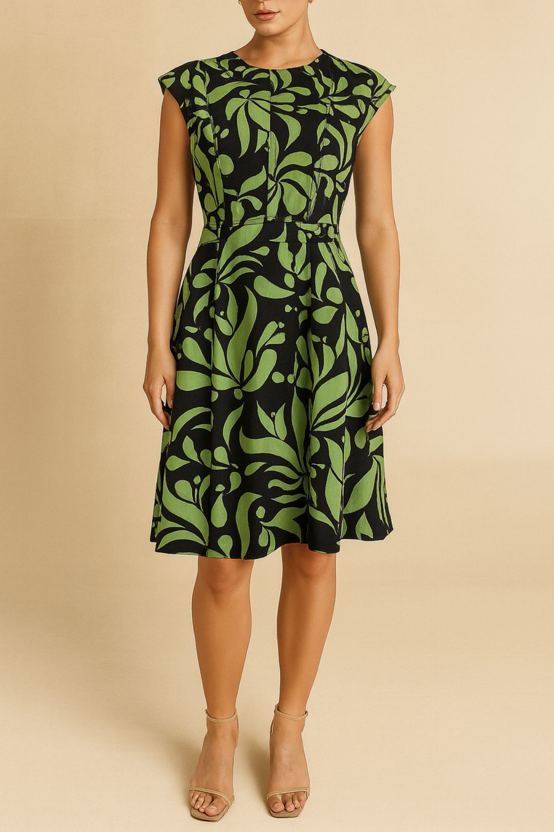 Dress hire Work function Veronika Maine Ivy Deco Leaves Short Dress