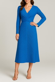 Dress Hire Work function YAS Textured A-line Blue Dress