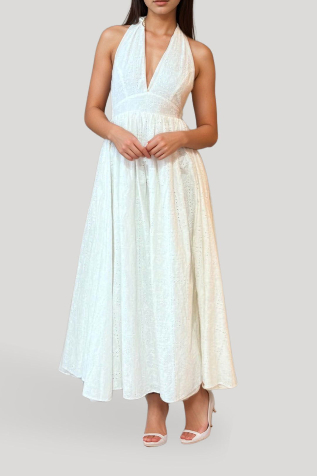 dress hire bridal shower Palm Noosa Checkmate Dress - White
