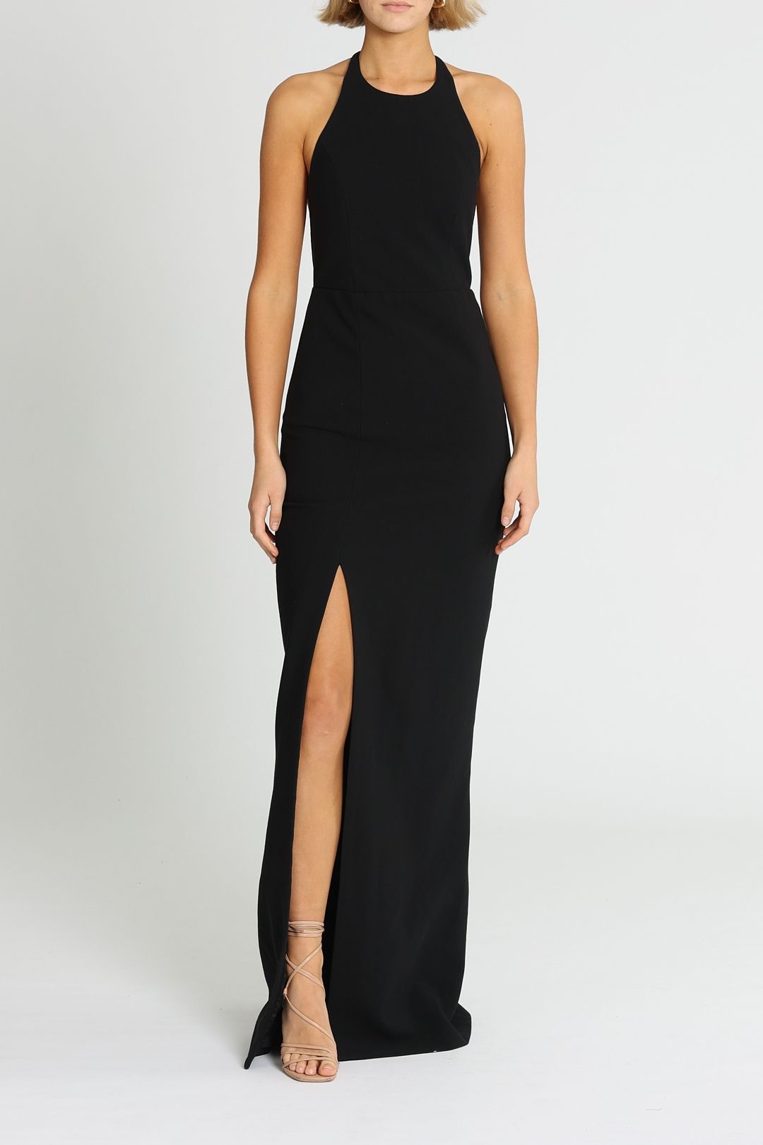 Elizabeth and James Ventus Halter Neck Twill Gown