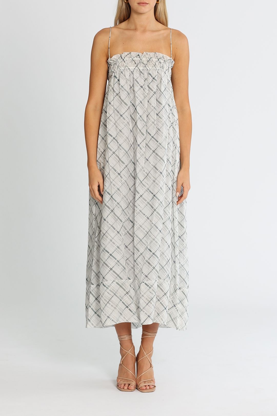 Elka Collective Tasman Liv Dress Sage Check