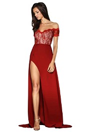 Elle Zeitoune - Montana Gown - Red - Front