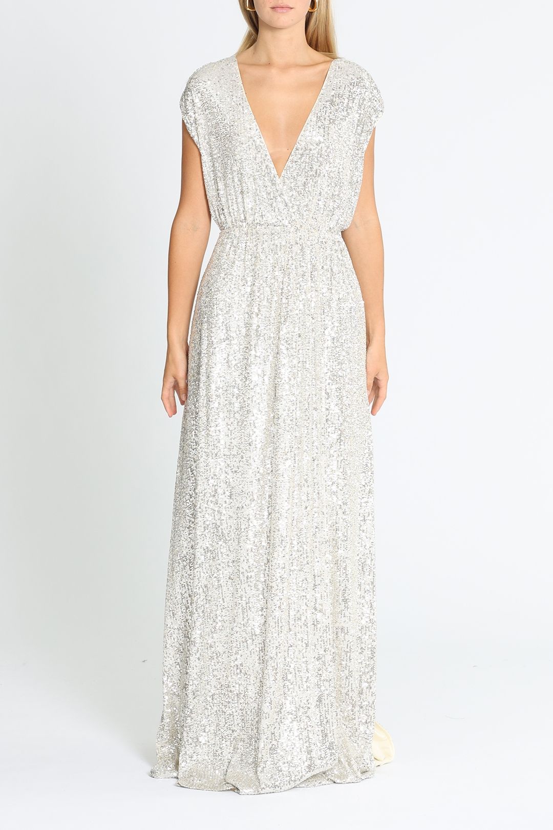 Shooting Stars Wrap Dress in Black by Grace Hart for Rent