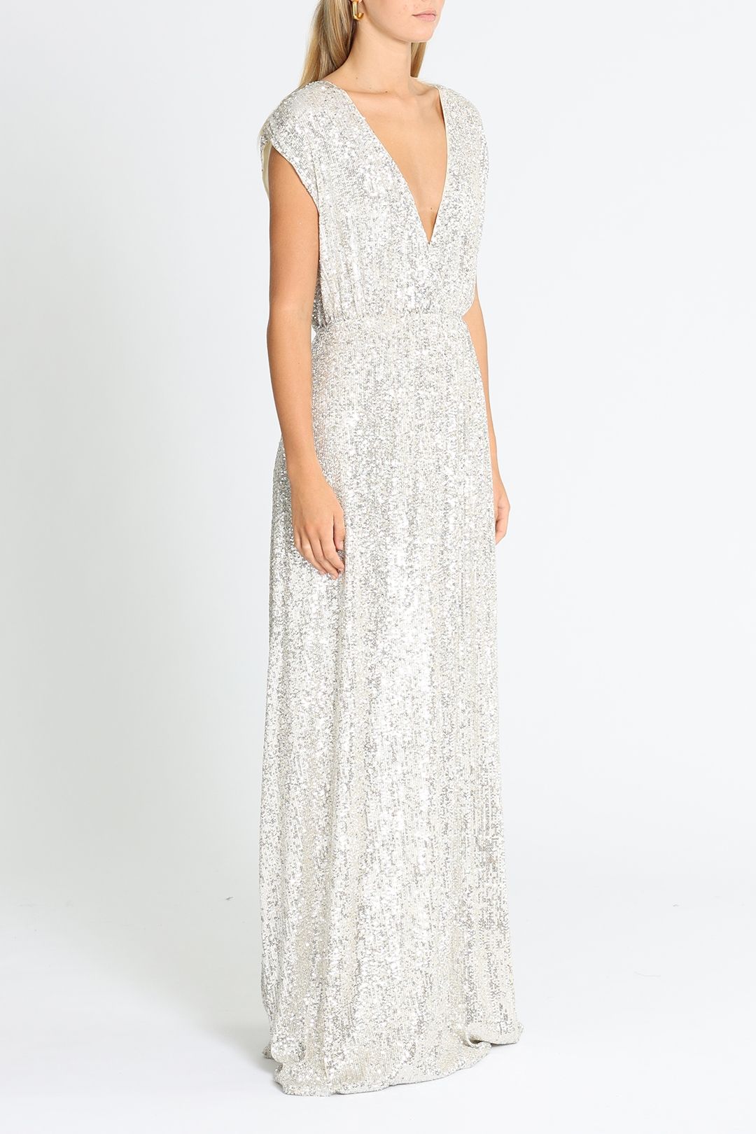 Monique lhuillier sequin wrap dress sale