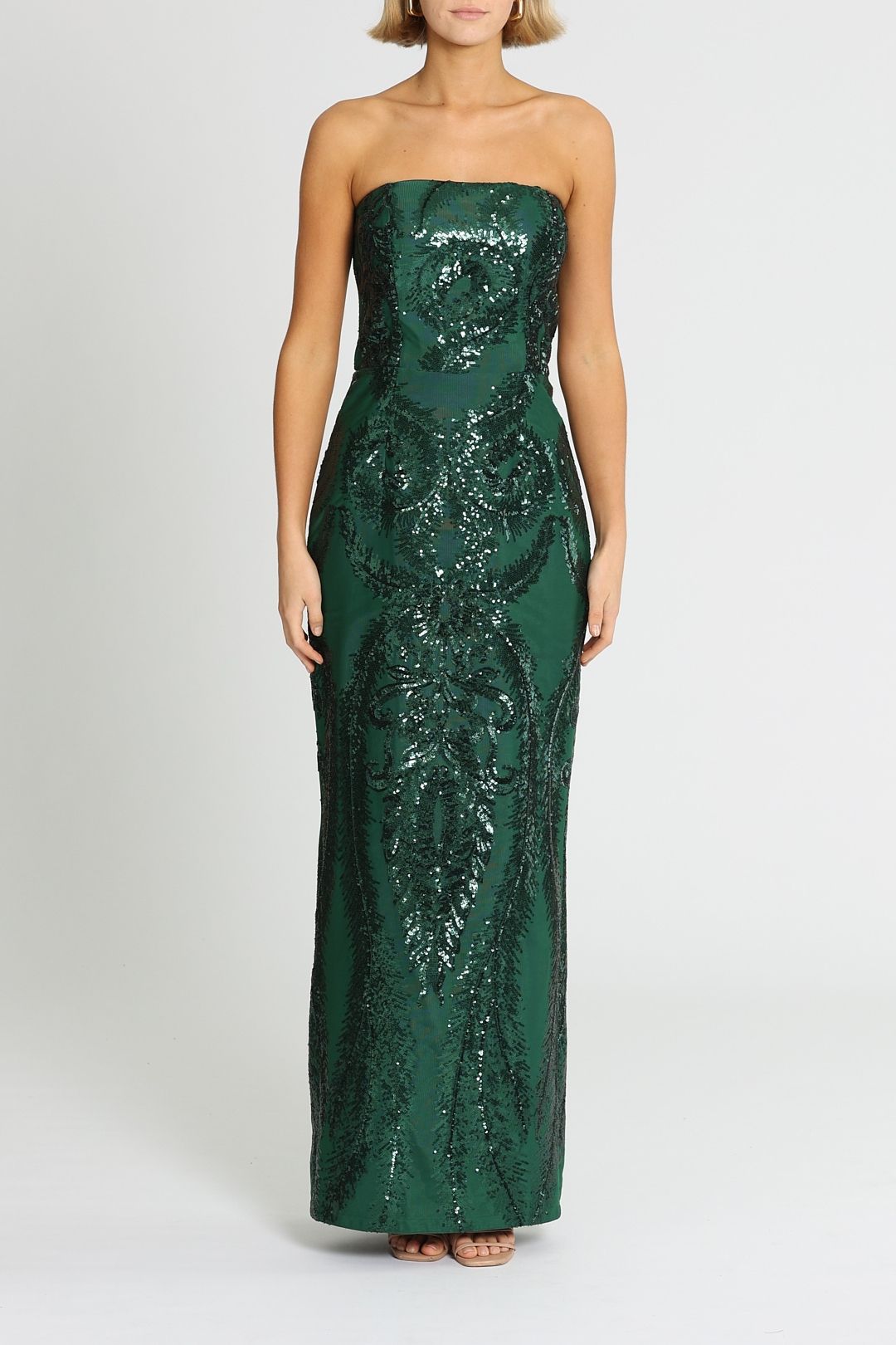 elle zeitoune forest green dress