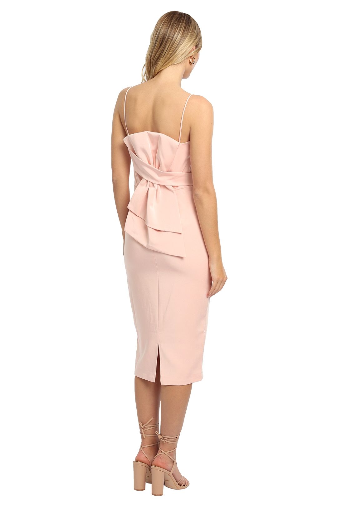 Hire Satin Bow Dress in Pink Elle Zeitoune GlamCorner