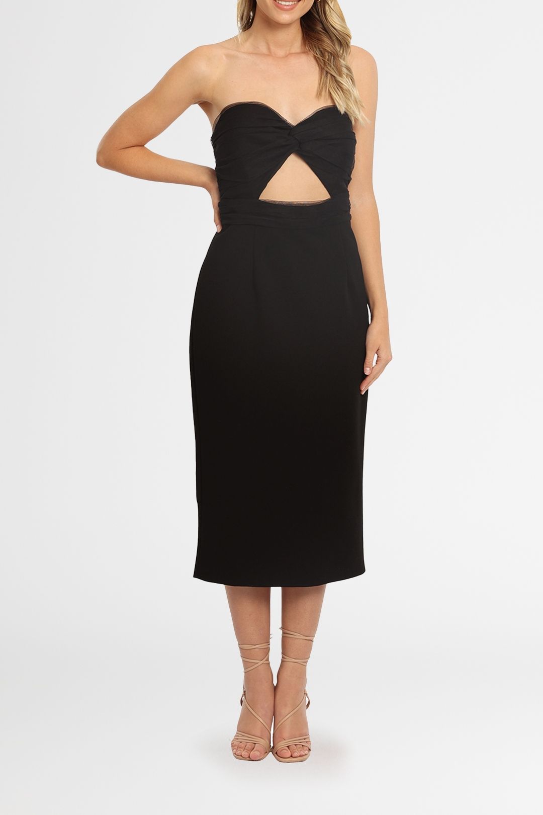 Hire Strapless Cut Out Dress Elle Zeitoune GlamCorner