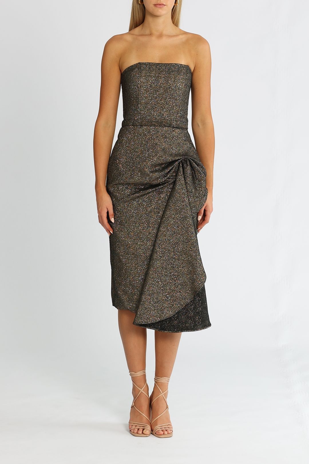 Elle Zeitoune Strapless Dress Bronze