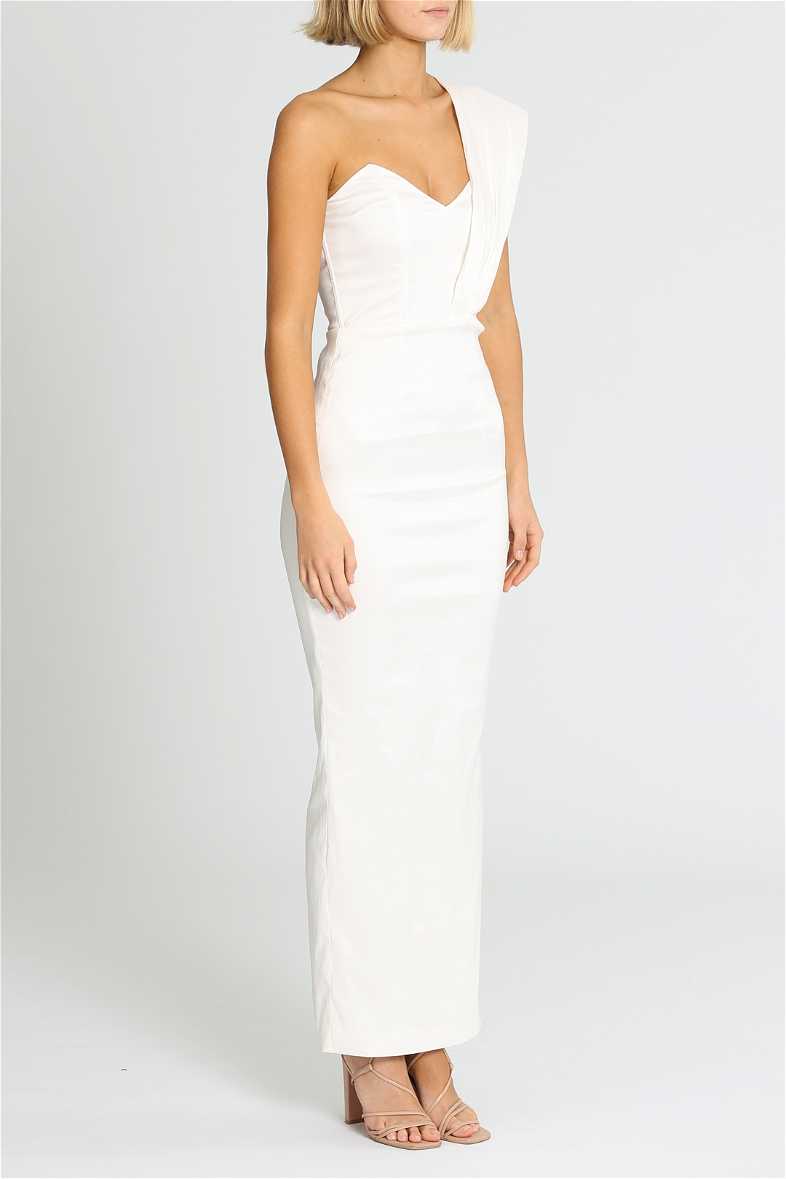open lace back dress One-Shoulder Sequined Gown With Draped Bows Navy / FR 40 main image 0