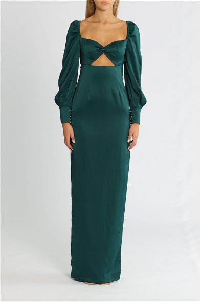 Hire Sweetheart Style Maxi Dress in Forest Green | Elle Zeitoune |  GlamCorner