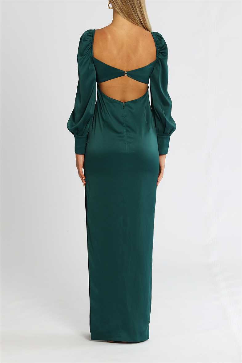Hire Sweetheart Style Maxi Dress in Forest Green | Elle Zeitoune |  GlamCorner