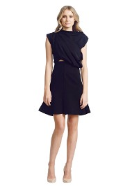 Ellery - Bonsai Ruched Dress - Black - Front