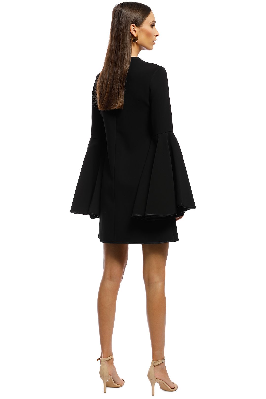 dress with flare at bottom Flare Sleeve Ruched Sequin Dress, Black – Jolie Moi Retail main image 0